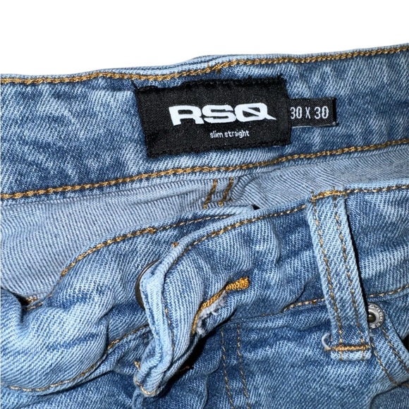 RSQ Straight Stretch Jeans Medium Blue Wash Size 30x30 - Picture 2 of 4